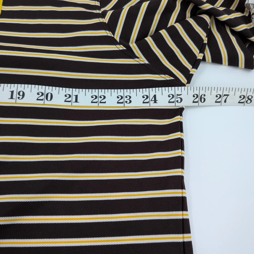 NIKE San Diego Padres Mens Dri-FIT Striped Logo Golf Polo Shirt Brown XL